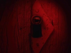 eye in a keyhole Stock Footage
