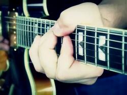 Man playing an electric guitar Stock Footage