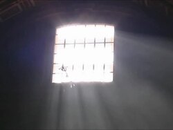 Light rays inside a cathedral Stock Footage