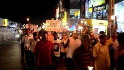 CLEAN : Sri Lanka torch flame protest at power News Clip
