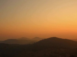 Sunrise or sunset over mountain. Stock Footage