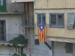 Catalonia Independence Flag Stock Footage