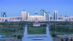 Central Asia, Kazakhstan, Astana, Ak Orda Presidential Palace of President Nursultan Nazarbayev - Time lapse Stock Footage