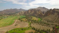 Aerial Oregon Smith Rock State Park Stock Footage