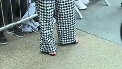 Foxes at LFW: On-schedule: Topshop Unique - s/s17 - outside sightings Stock Footage