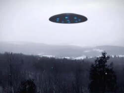 UFO over forest Stock Footage