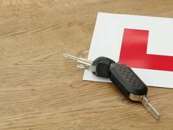 L Plate & Keys / Learner driver Stock Footage