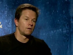 INTERVIEW - Dwayne Johnson and Mark Wahlberg about Michael Bay at the 'Pain and Gain' interview Stock Footage