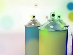 multicolor cans of spray paint Stock Footage