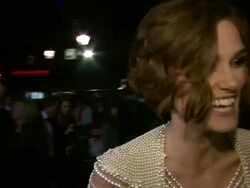 INTERVIEW Keira Knightley on character, working with friends, London film festival, films message, stretching herself in roles at the Never Let Me Go Premiere: 54th BFI London Film Festival at London England. (Footage by WireImage Video/GettyImages) Stock Footage