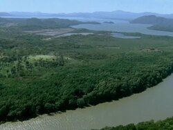 AERIAL View of Nosara River mouth / Guanacaste, Costa Rica Stock Footage