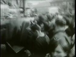 Czechoslovakia 1968 - Czech civilians protest the Soviet occupation and distribute newspapers Stock Footage