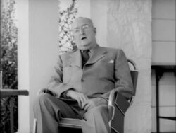 William Boeing discusses first  international airmail Stock Footage
