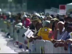 Crowds at Martin Luther King speech anniversary News Clip