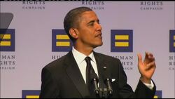 Obama says US commander in chief must support gay troops News Clip