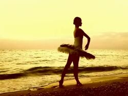 ballerina on the coast Stock Footage