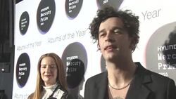 INTERVIEW - Matthew Healy of the 1975 on albums, on David Bowie, on evolving at Hyundai Mercury Prize at Eventim Apollo on September 15, 2016 in London, England. Stock Footage