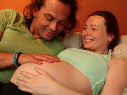 Pregnant Couple relaxing Stock Footage