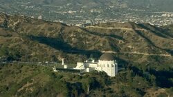 Aerial shot of the Griffith Observatory in Los Angeles, California. Stock Footage
