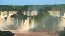 Still Panoramic shot of waterfalls at Iguazu falls Stock Footage