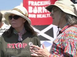 Protesters at Anti-Fracking Rally Stock Footage