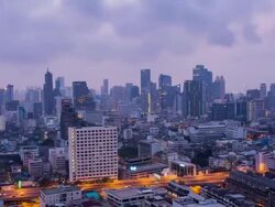 Bangkok dawn - Zoom Shot Timelapse Video Stock Footage