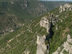 Flight Along Edge Of Escarpment Oposite Le Villaret Stock Footage