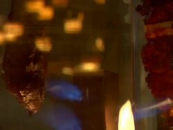 Flaming Pork Stock Footage