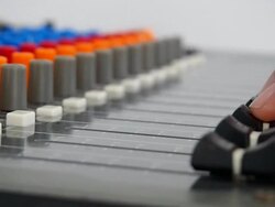 Operator's work for mixing desk - Stock Video Stock Footage