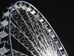 Ferris Wheel In Night Sky Stock Footage