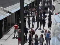 Shopping street Stock Footage