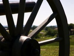 Gettysburg Cannon tilt up Stock Footage