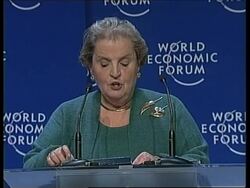SWITZERLAND: DAVOS: WORLD ECONOMIC FORUM: ALBRIGHT News Clip