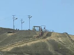 Pull back shot bahubali exterior hassan karnataka Stock Footage