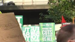 Anti-austerity protests held as the Conservative party conference begins in Manchester News Clip