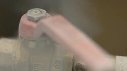 top view : Water Pipe become frezen Stock Footage