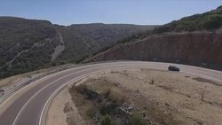 Spain, Burgos, Las Merindades. Southern access through La Mazorra narrow Stock Footage