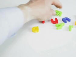 Letters spelling I am hungry Stock Footage