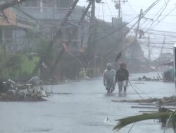 Typhoon Haiyan Storm Surge Destruction In Tacloban City Stock Footage