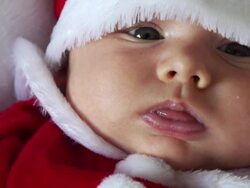 Baby Santa Zoom In Stock Footage