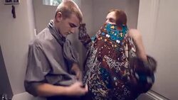 Image Sequence. OUTSIDER IN.Young Couple, Rule Breakers, Dress Up In Tight Space. Stock Footage