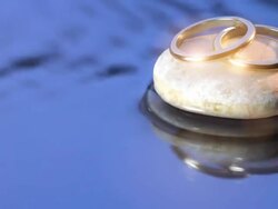 Wedding Rings at Sunset Stock Footage