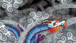 Japanese Dragon in Clouds Background Stock Footage