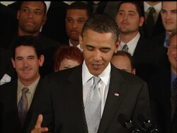 President Barack Obama, an unabashed Chicago White Sox fan, welcomed the New York Yankees at the White House to celebrate their World Series title. News Clip