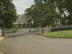 Entrance to Government House, Darwin, NT, Australia Stock Footage