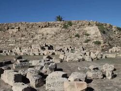 Selinunte, the Cyclopean retaining walls, in the eastern side of the Acropolis Stock Footage
