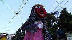 Nun Effigy At Rio Carnival Stock Footage