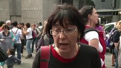 CLEAN: French midwives protest in streets News Clip