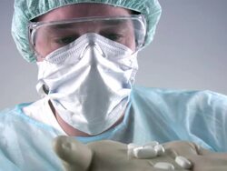 Medical scientist \examining drugs\ Stock Footage