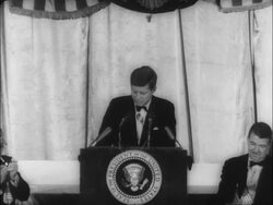 JFK attends Football Hall of Fame dinner Stock Footage